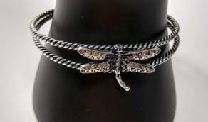 Avon Dragonfly Cuffed Bracelet Antiqued Silver color clear Rhinestone open back | eBay