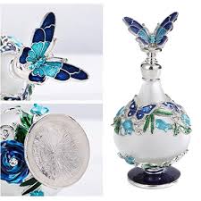 25ml Vintage Butterfly Perfume Bottle Frosted Glass Empty ...