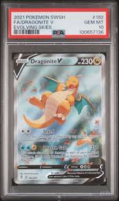 2021 Pokemon Sword & Shield Evolving Skies 192 Full Art/dragonite V PSA 10 | GameStop