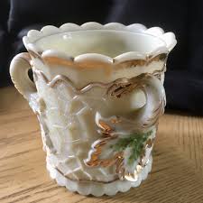 Antique Northwood Spooner Loving Cup Custard Glass Maple ...