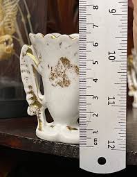 Petit Vase De Mariée Xixe En Porcelaine Blanche Dorée 2 ...