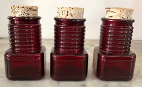 Vintage Wheaton NJ Ruby Red Glass Apothecary Jars with Corks ...
