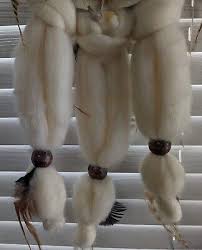 Vintage Rabbit Fur Wool beads Feathers Mandala Dream Catcher 22" Long 9.5" Wide | eBay