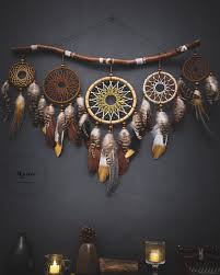 Set of 5 Unique Brown and Striped Brocade Dreamcatchers/ Earthy Decor Dreamcatcher With Natural Material Completely Handmade/ Natures Gift - Etsy