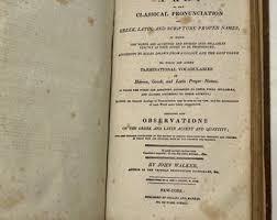 1825 Walker's Critical Pronouncing Dictionary of the English Language - Etsy