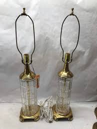 Rare Mid Century Modern Leaded Crystal Lamps: Hand Cut Pair ...