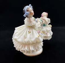Dresden Germany Porcelain Lace Figurine, Dancing Twins ...