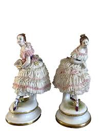 Pair of Antique Dresden Volkstedt Porcelain Lace Ballerina Dancers - Etsy