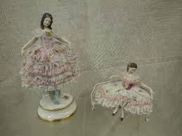 Lot - Volkstedt Porcelain Lace Dress Figures