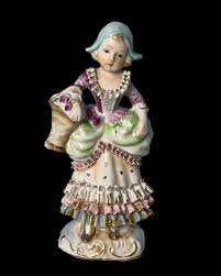 Vintage Hand Painted Victorian Young Lady Porcelain Figurine ...