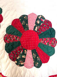 Vintage 80's Quilted Christmas Tree Skirt - Etsy