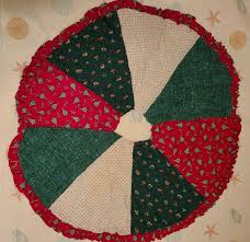 Christmas -Handmade Quilt Style Tree Skirt With Ruffle ...