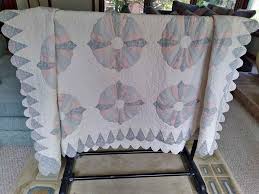 Antique Dresden Plate Cotton Quilt 82" X 68" Excellent Condition