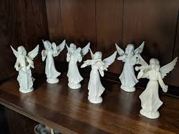 Six Dresden Porcelain Angel Orchestra figurines | Eagan Estate Sale: Sterling Silver, High end Furniture, Rare Air Force Memorabilia, International collection of vintage goods / artwork, and much more!! | K-BID