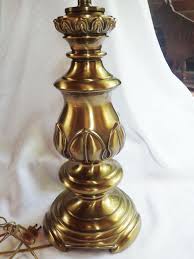 VINTAGE MID CENTURY HEAVY BRUSHED BRASS TABLE LAMP STIFFEL ...