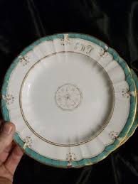 32pcs. Antique 1800's KPM china set turquoise gold cups ...