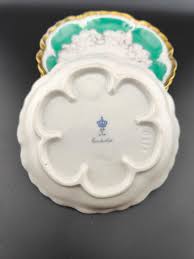 4 DESSERT PLATES, Four Vintage Oscar Schlegelmilch Porcelain ...