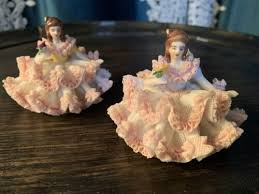 A Pair Of Stunning Dresden Porcelain Lace Figurines | eBay