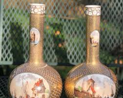 Two Antique Dresden Porcelain Vases Hand Painted 24 K German ...