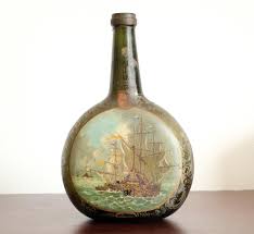 Buy Antique Painted Wine Bottle With Classical Dutch ...