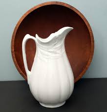 Antique White Ironstone Pitcher and Basin Wheat Pattern ...