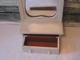 Antique Wood Standing Mirror With Draw, Ivory Beige Wooden Ornate Mirror Stand Table Top, Curvy Scalloped Solid Wood MCM Mid Century 50s 60s - Etsy