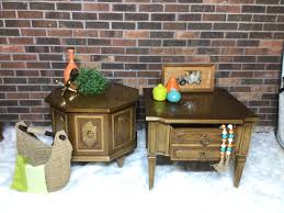 SOLD Matching Two Toned Mid Century End Table Set - Etsy