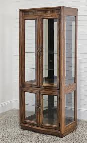 Sold at Auction: Illuminated serpentine four-door fruitwood display case by Drexel (201 x 81 x 51cm)