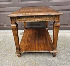 Vintage Walnut End Table 2 Tier Pull Out Shelf #1 | eBay