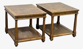 Mid 20th Century Drexel Heritage Book-Match End Tables, a Pair | Kashew