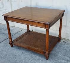 End/side table two tier bottom cane/wicker/rattan – Pacific Thrift Store