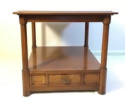 Mid Century Modern Hekman Furniture Two Tier Burl Maple ...