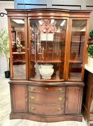 Vintage mahogany china cabinet – Leach & Co.