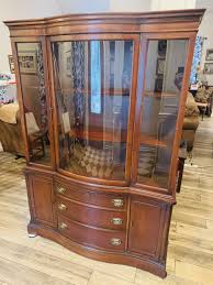 1950s Bassett Furniture Monticello Mahogany Serpentine Bow Front Hutch Cabinet | eBay