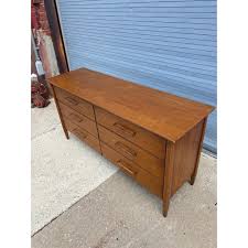 1950s Hendredon 6 Drawer Walnut Low Dresser | Chairish