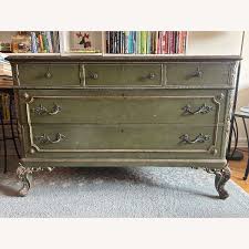 Vintage/Antique, Green/Gold Dresser - AptDeco
