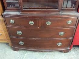 REDUCED Mahogany Federal Bow Front China Cabinet w/ MISSING ...