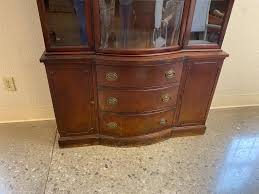 Lot - Drexel bow front china cabinet, 49" x 16" x 69.5".