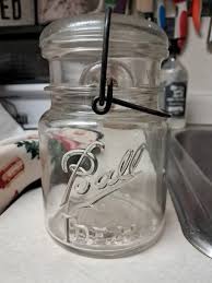 Vintage Ball Ideal Mason Jar Clear Glass Wire Bail With Lid ...