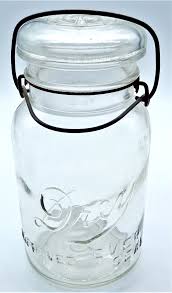 Vintage Drey Quart Canning Jar Clear Glass with Lid and Wire Bail | eBay