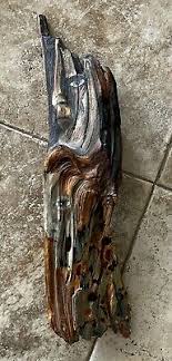 Signed SEP Piece of Hand Painted Faces Wood Spirit Driftwood ...
