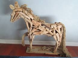 Large Unique Rare 19"x22" Horse Driftwood Standing Sculpture ...