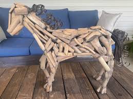 Rare Vintage Reclaimed Driftwood Horse Wood Modern Art ...
