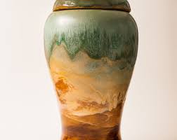 Serenity Lamp Urn - multi color with Turquoise Green – Lamp Urns