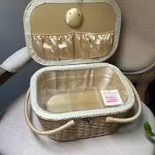 Office | Vintage Butterfly Sewing Basket Double Handle Storage Container | Poshmark