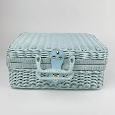Imitation Rattan Suitcase Portable Picnic Basket for Camping Sundries Party | eBay Australia