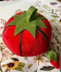 Red Tomato Velvet Pin Cushion, Vintage Style Pin Cushion ...