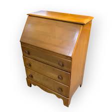 Mid Century Modern Blonde Maple Secretary Desk/ Dresser ...