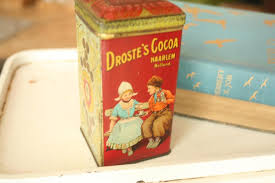 Vintage Tin, Home Decor, Old Tins, Antique Droste Cocoa Dutch Tin Box W/ Hinged Lid, Storage Container, Retro, Kitchen Decor, Tea - Etsy