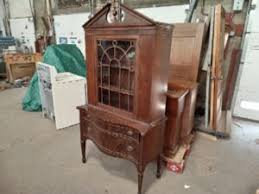REDUCED China Cabinet - Solid Mahogony Skandia Furniture Co (w/Key) (Vintage) - Construction Junction